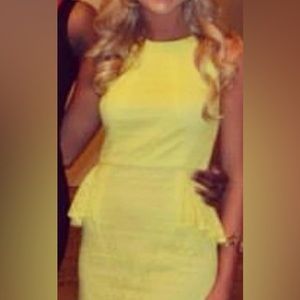 Yellow formal interview business dress